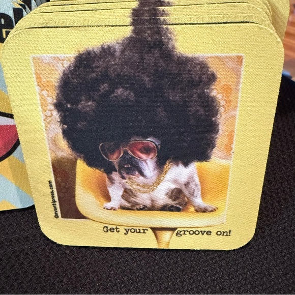 Colorful Coaster Set with Fun Designs, 22 Total - Picture 2 of 6